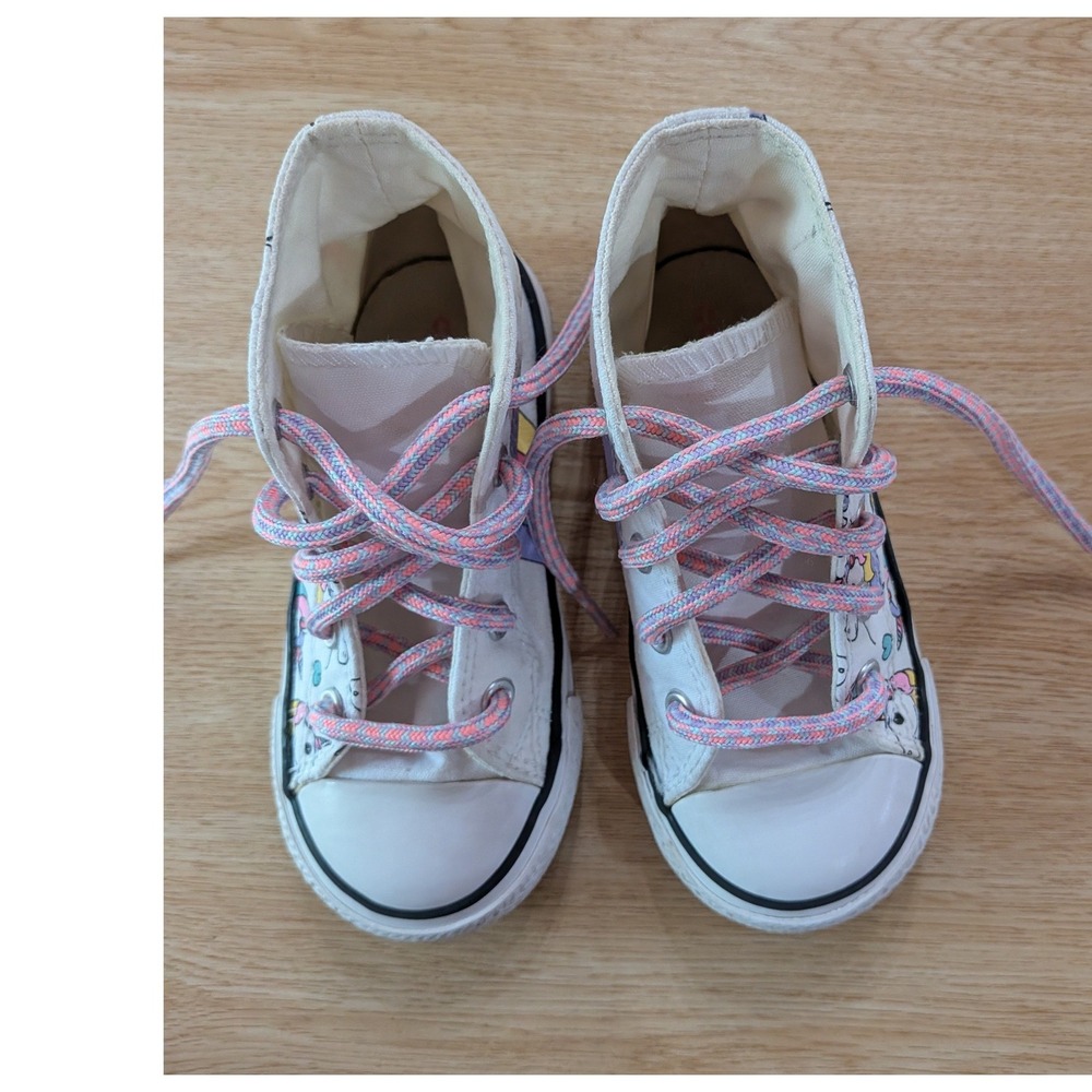 Converse Chuck Taylor All Star Kids High Top Unicorn Rainbow White Shoes Size 8